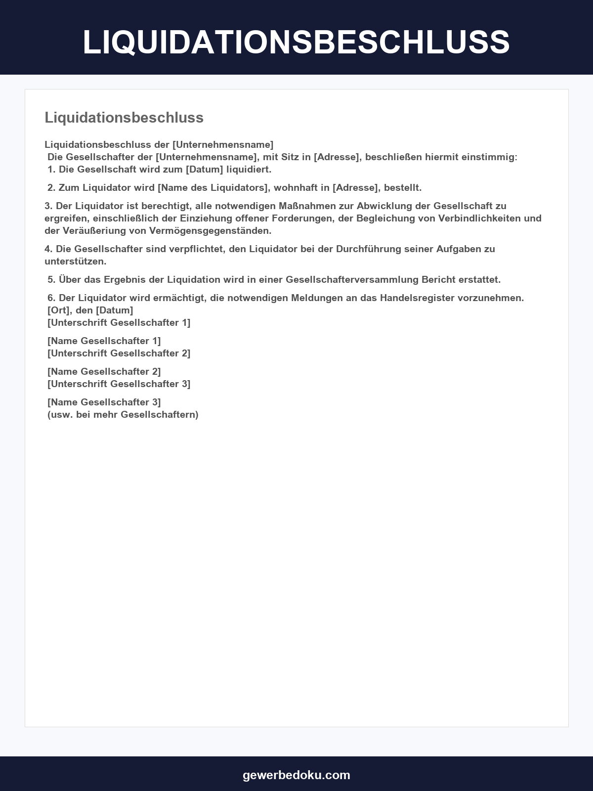 Liquidationsbeschluss